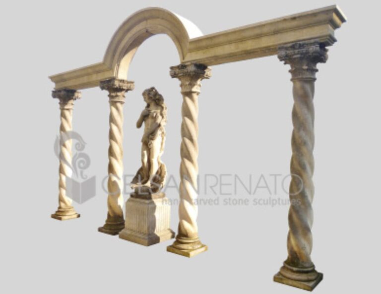 Tortile Columns in Vicenza Stone - Antique Finish