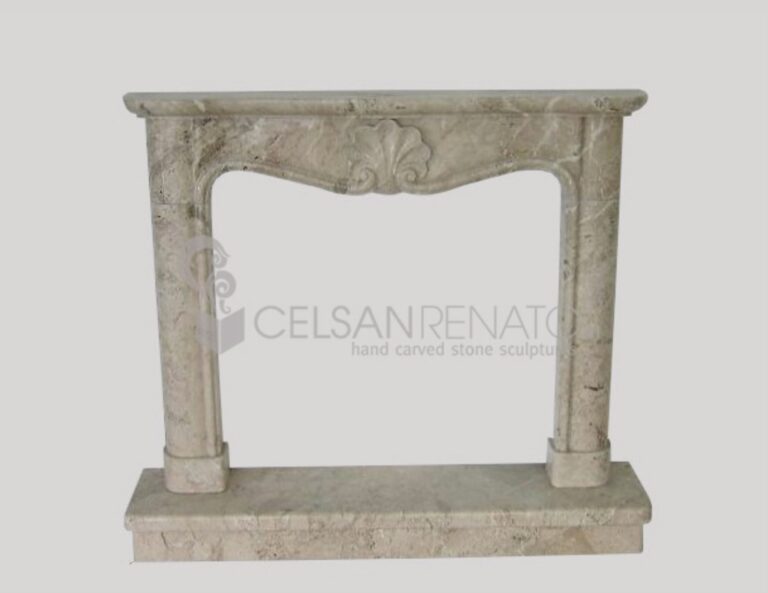 Breccia Aurora stone baroque fireplace