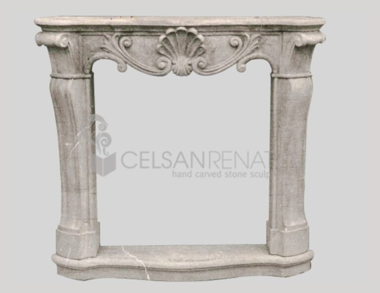 Baroque fireplace in Vicenza Stone, Antique Finish