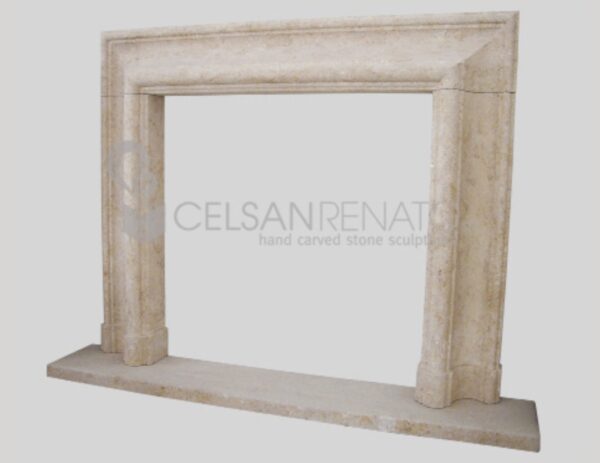 Salvator Rosa fireplace in Gilded Yellow Vicenza Stone, Natural Finish