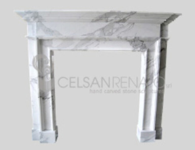 Neoclassical Style fireplace in Calacatta Marble, Polished Finish