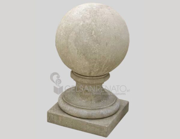 Ball finial in Vicenza Stone - Antiqued Finish