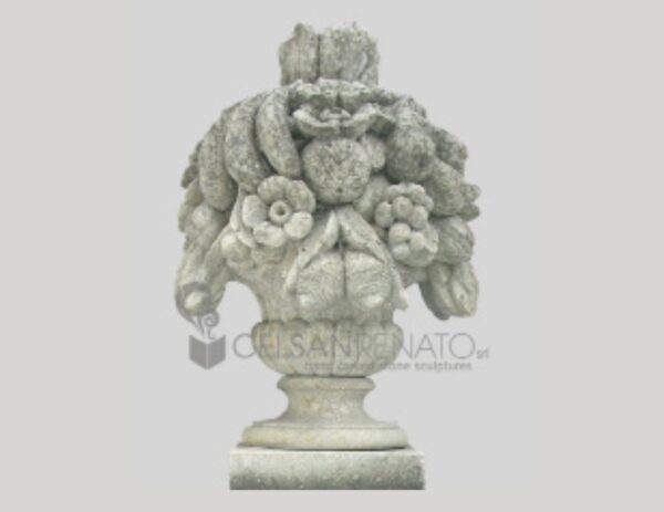 Fruit and Flower finial in Vicenza Stone - Antique Finish