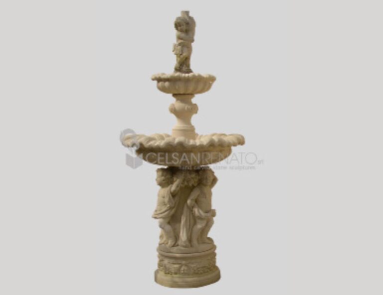 Two-basin fountain with Putti group in Vicenza stone