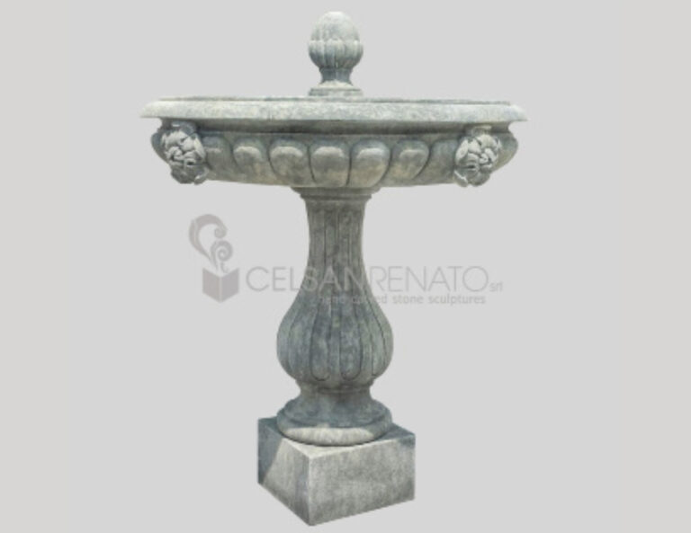 Fountain with rosettes in Vicenza Stone - Antique Finish