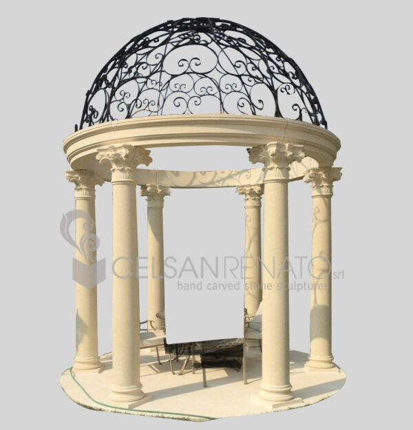 Gazebo with 6 columns in Pietra Leccese - Natural Finish