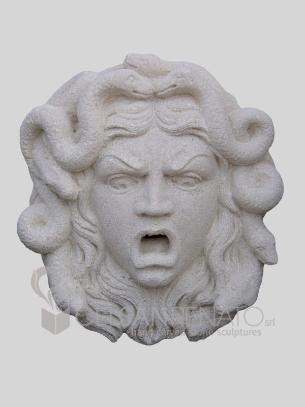 Maschera di Medusa in Pietra di Vicenza - Finitura Naturale mask-04 (1)