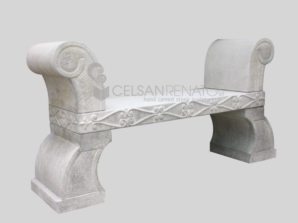 Bench with Side Volutes - Vicenza Stone PA-04