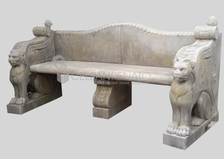 Bench with carved sides in Vicenza Stone - Elegance and Quality JO-07