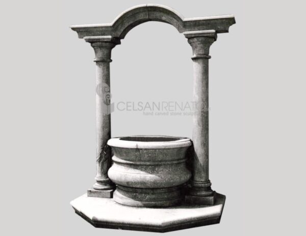 Round well with columns and lintel - Vicenza stone