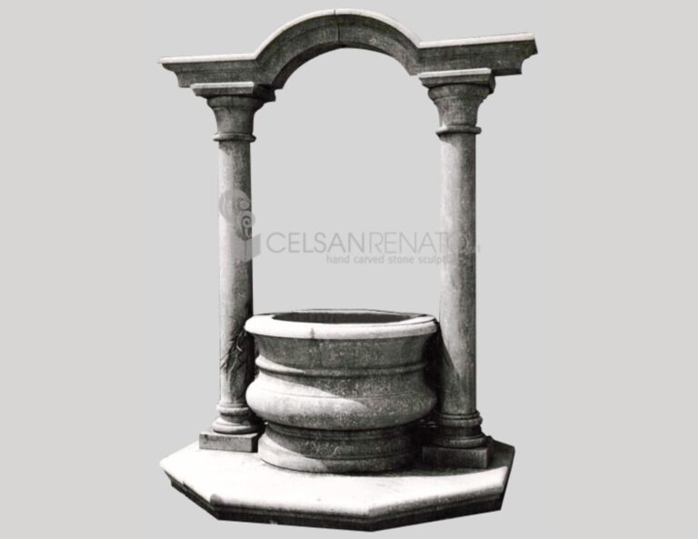 Pozzo rotondo con colonne e architrave - Pietra di Vicenza