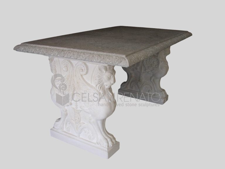 Table decorated with winged lion bases - Vicenza Stone 6-A