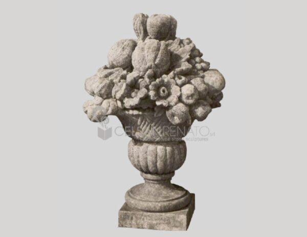 Triumph of Fruit and Flowers in Vicenza Stone - Antiqued Finish