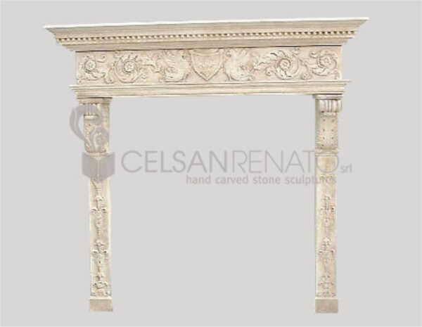 Renaissance fireplace made of Vicenza stone